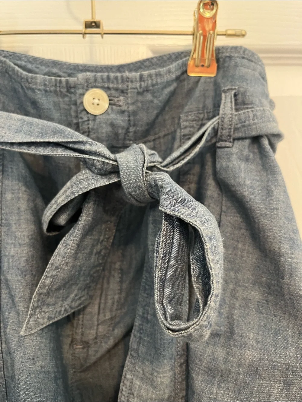 NWT Lauren Ralph Lauren Chambray Paperbag Shorts Size 8